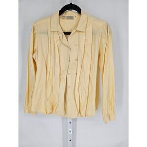 J. Davis Ltd. Women's Long Sleeve Yellow Cotton Button Down Shirt Top Size 8